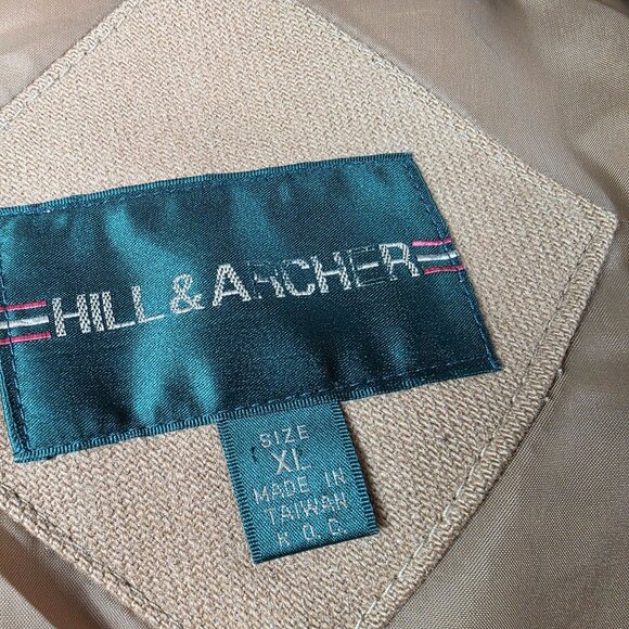 Vintage Hill & Archer Mens XL Tan Full Zip Jacket Pockets Casual Outdoors - Picture 6 of 10